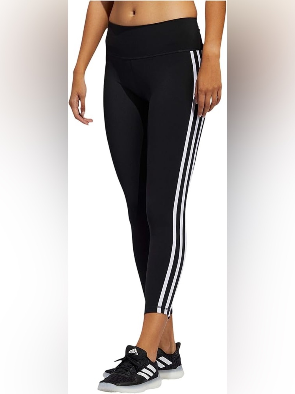 BRAND NEW women adidas 3 stripes 7/8 length high rise tights pants size XS